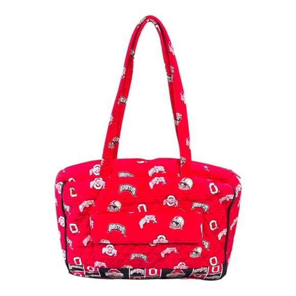Ohio State Buckeyes Quilted Fan Tote Bag Red & Black Brutus Logo Pattern READ - Picture 4 of 10